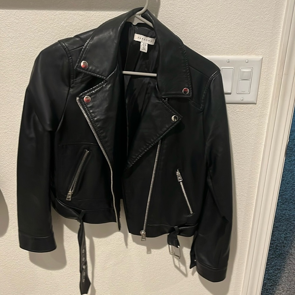 Topshop Leather Moto Jacket